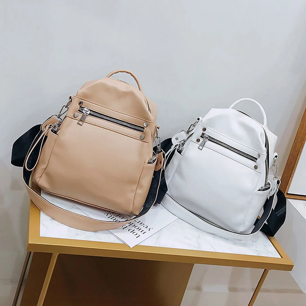 Женский кожаный рюкзак Herald Fashion школьный ранец в стиле ретро для