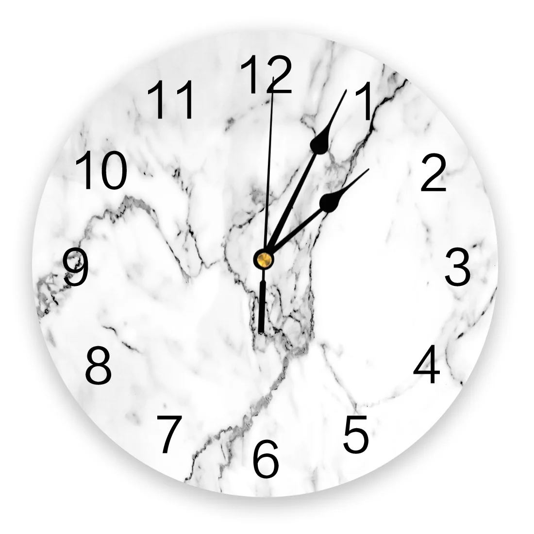 

Marble Rift Black White Texture Art Creative Wall Clock For Home Office Decoration Living Room Bedroom Kids Room Hanging Watch