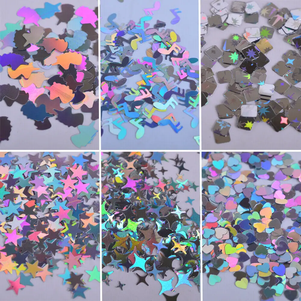 1 коробка украшения для дизайна ногтей лазерные блестки голографические звезды 3D