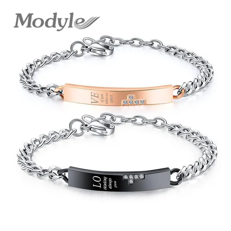 Браслет Свадебный из нержавеющей стали 316L с фианитами под розовое золото|Цепочки