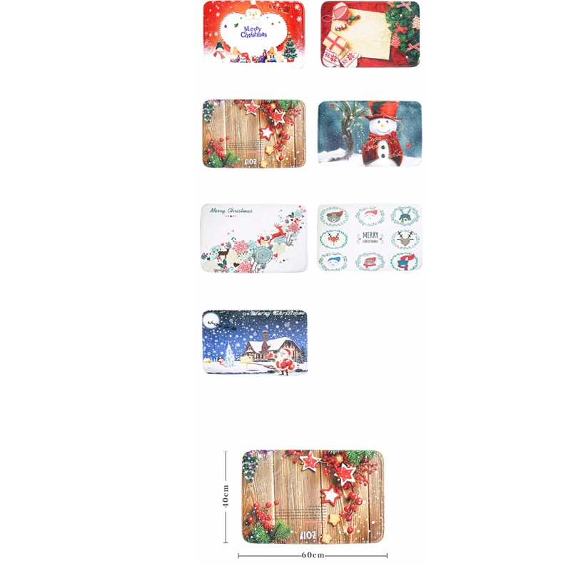 Нескользящие коврик с рождественским дизайном Набор ковриков для ванной кухни