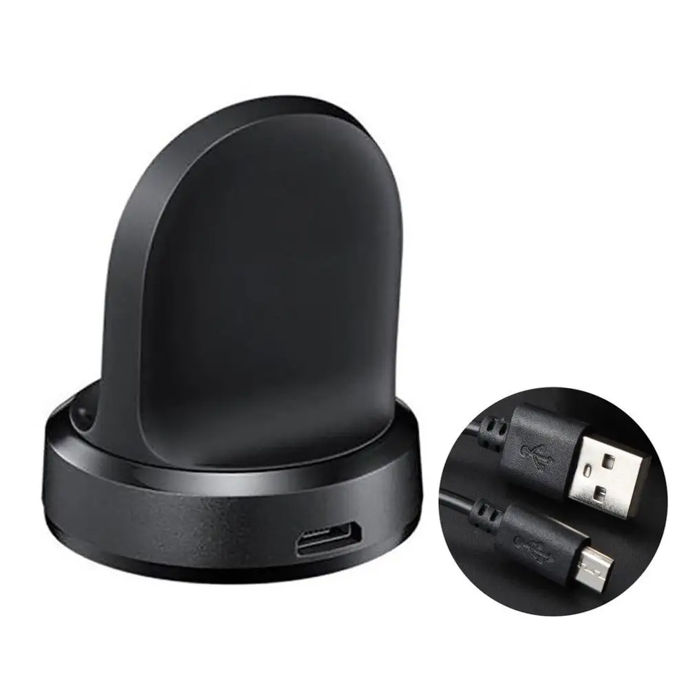 black Charger For Samsung Gear S3 Portable Wireless Charging Dock Magnetic Cradle Classic Frontier Smart Watch Charger - Цвет: black