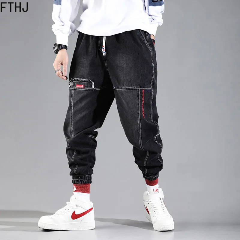 

2021 New Streetwear Hip Hop Cargo Pants Men's jeans Cargo Pants Elastic Harun pants Joggers Pants In Autumn and Spring Men Cloth