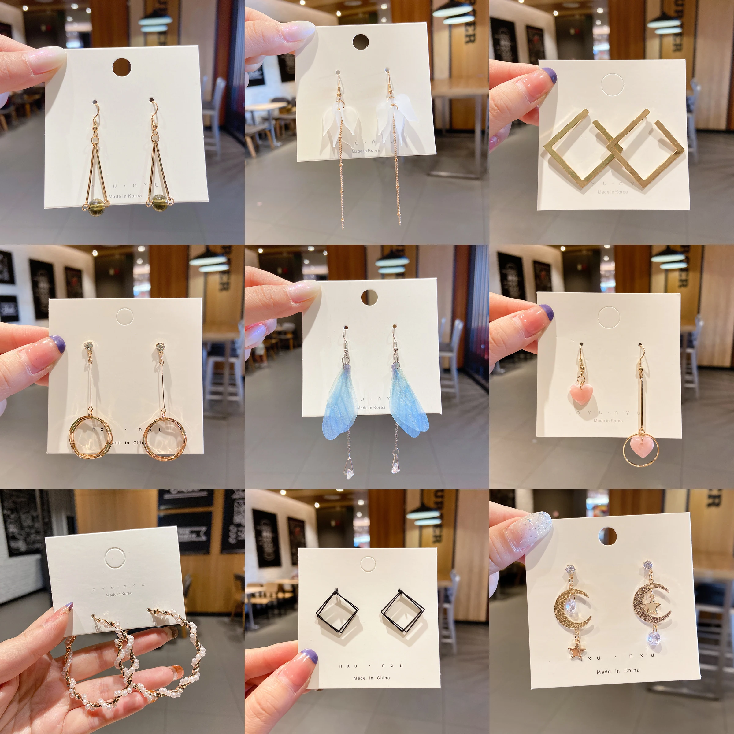 

JOLORYM New Korean Acrylic Vintage Geometric Trendy Cute Fashion Dangle Drop Earrings For Women Girl Wedding Party Jewelry