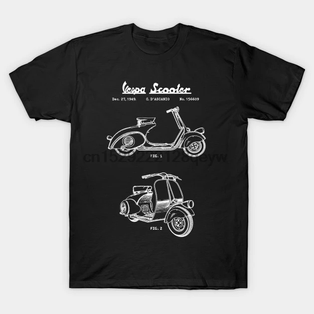 Мужская футболка Vespa Белая лакированная Женская | одежда