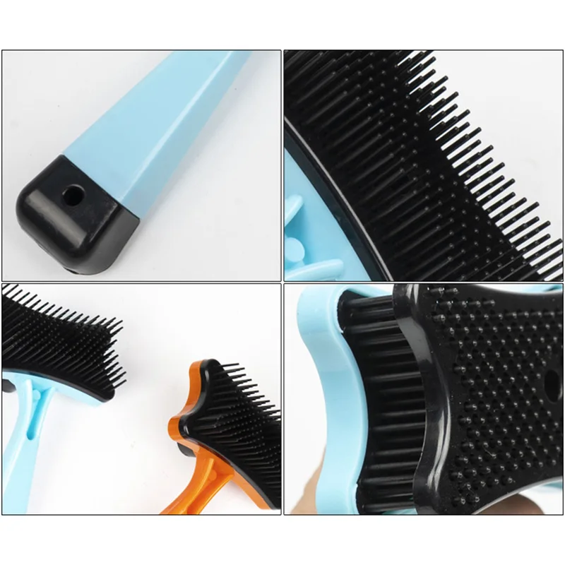 

Plastic Push Brush for Cat and Dogs Pet Groom Bath Brush Hair Removal Brush EL