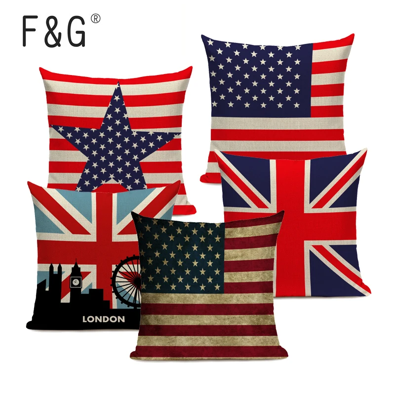 Полоса английская клавиатура Юнион Джек американский флаг пледы Наволочки 45 см х