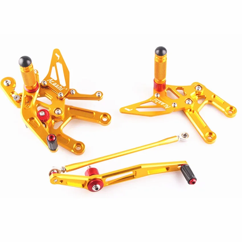 CNC Motorcycle Adjustable Foot Rests Rearset Pegs Pedals For Yamaha YZF R6 2008 2009 2010 2011 Gold Accessories | Автомобили и