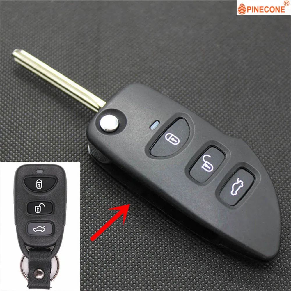 PINECONE ключ чехол для Hyundai Sonata NF Автомобильный 3 кнопки пустой клинок