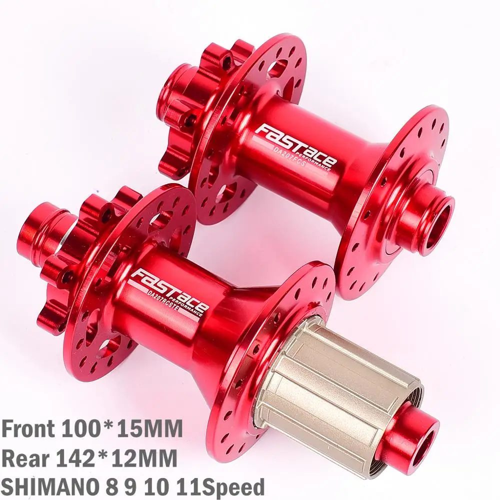 Bicycle hubs Fastace DA207 mountain bike disc brakes drum 32 holes 8 9 10 11 speed XD 12 speed ENDURO bearings PK D791SB D041SB - Цвет: Red 100X15 142X12