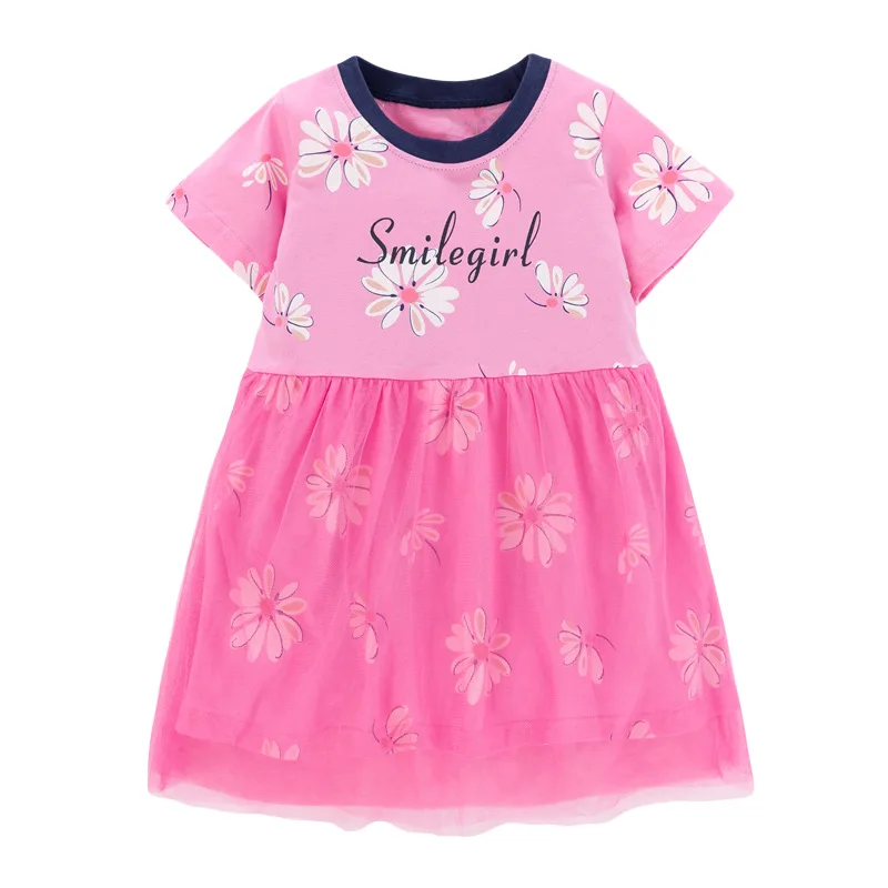 

Little Maven 2021 New Summer Baby Girls Clothes Toddler Brand Cotton Flower Print Tulle Princess Dresses for Kids 2-7 Years