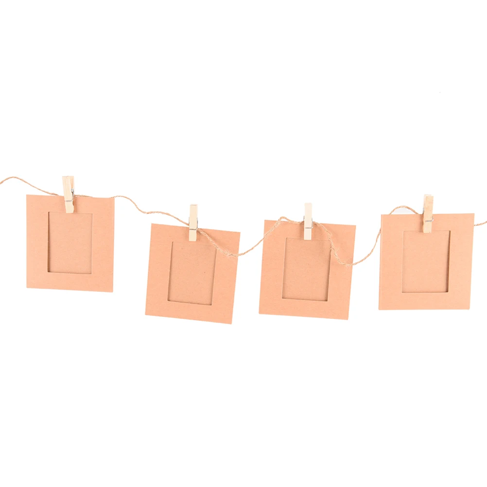 

10PCS 3 Inch Paper Frame Photo Frame With Clips And Rope Combination DIY Wall Hanging Picture Album Home Decoration 3 Colors