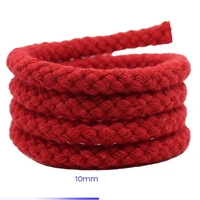 10mmx100cm red black white bleached colored weave cotton rope braided kindergarten diy handmade cord