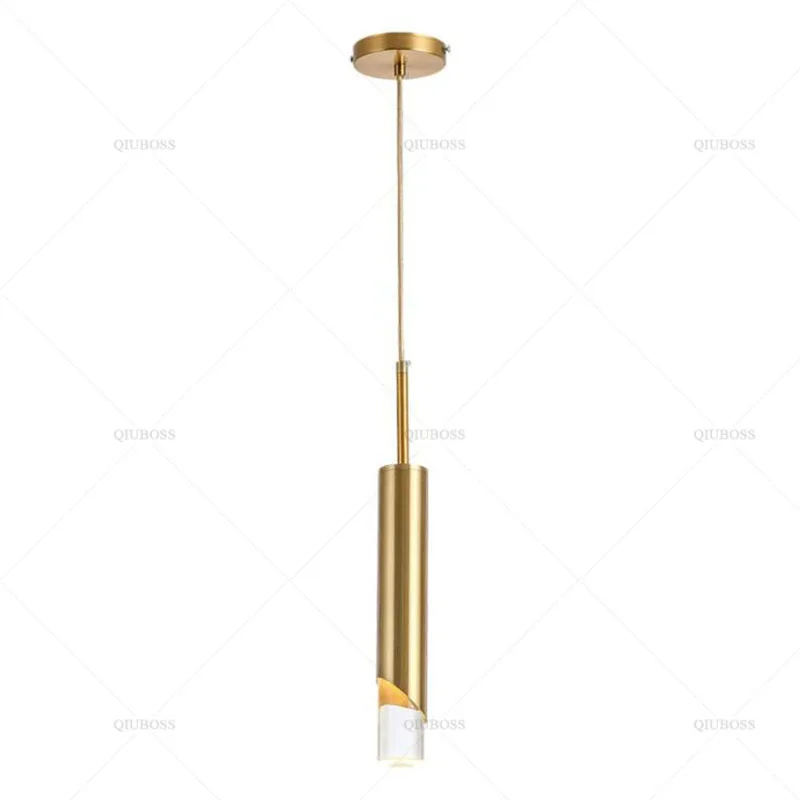 

QIUBOSS LED Pendant Lights Black for Dining Room Long Tube Lamp LED Hanging Lamp Cord COB 220V Mordern Design Acrylic chandelier