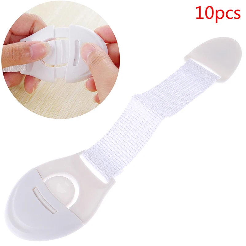10pcs/Lot Drawer Door Cabinet Cupboard Toilet Safety Locks Baby Kids Care Plastic Straps Infant Protection |