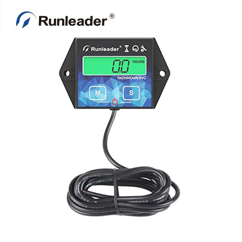 

Runleader backlight Hour Meter Tachometer, Maintenance Reminder, User shutdown,Use for Lawn Mower Tractor Generator Marine