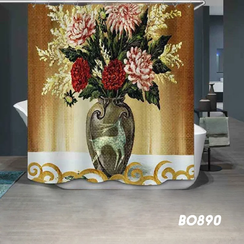 3D принтом и аппликацией в виде дерева полиэфирная Штора для ванны Водонепроницаемый индивидуальность Ванная комната перегородка шторка для душевой, ванной Шторы - Цвет: BO890