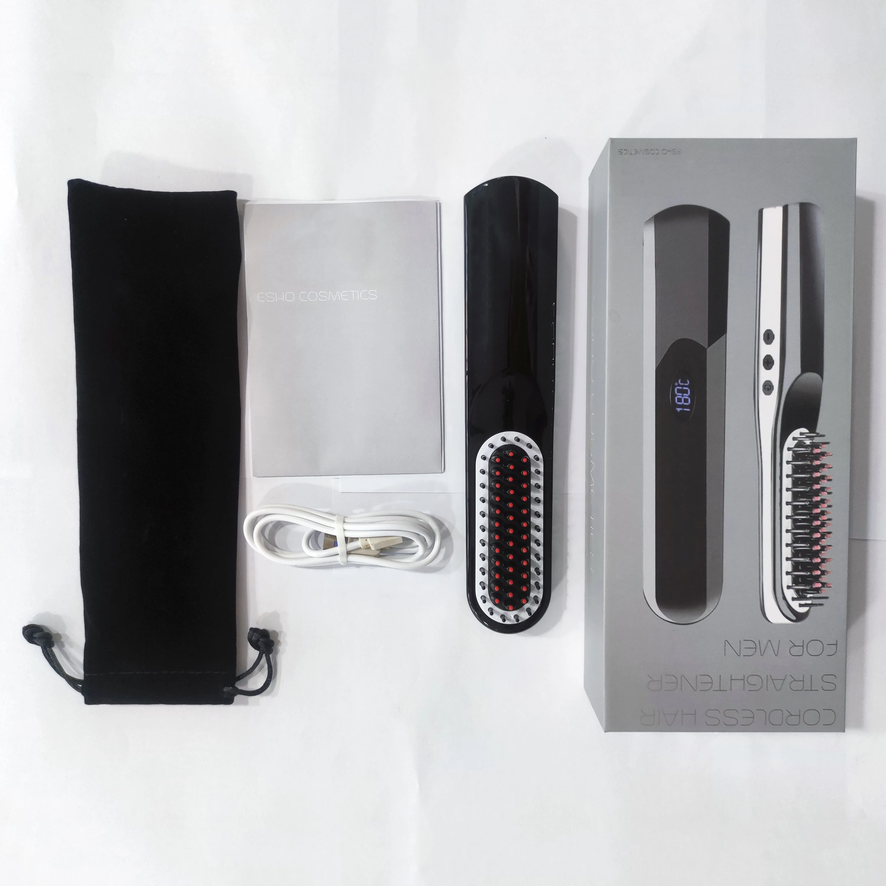 

Beard Straightener Cordless Hair Comb Brush USB Rechargeable Wireless Anti Static Quick Heated Hair Straightening Styling Tools