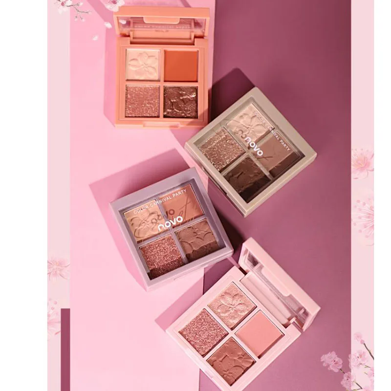 1 шт. четыре цвета теней для век матовые перламутровые блестки водостойкие и