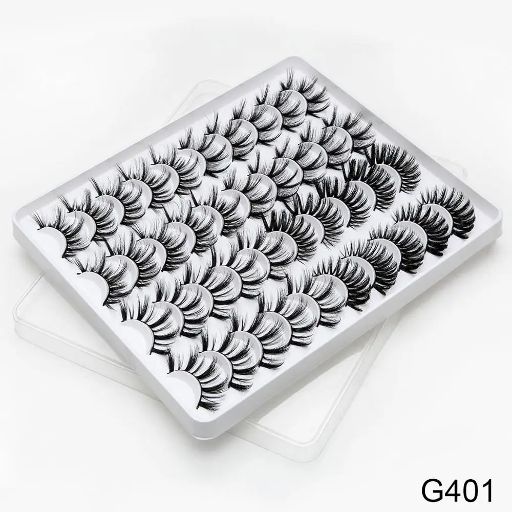 G401 SEXYSHEEP 5/20 пар 3D норковые накладные ресницы натуральные длинные накладные ресницы Объемные Накладные ресницы Макияж Наращивание ресниц - Цвет: G401