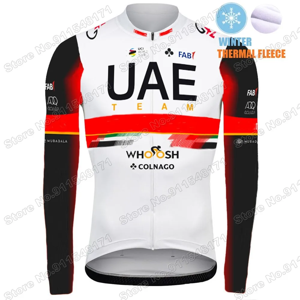 

2021 UAE TEAM Cycling Jersey Set Winter Fleece Mens Cycling Clothing Long Sleeve MTB Bike Road Pants Bib Maillot Ropa