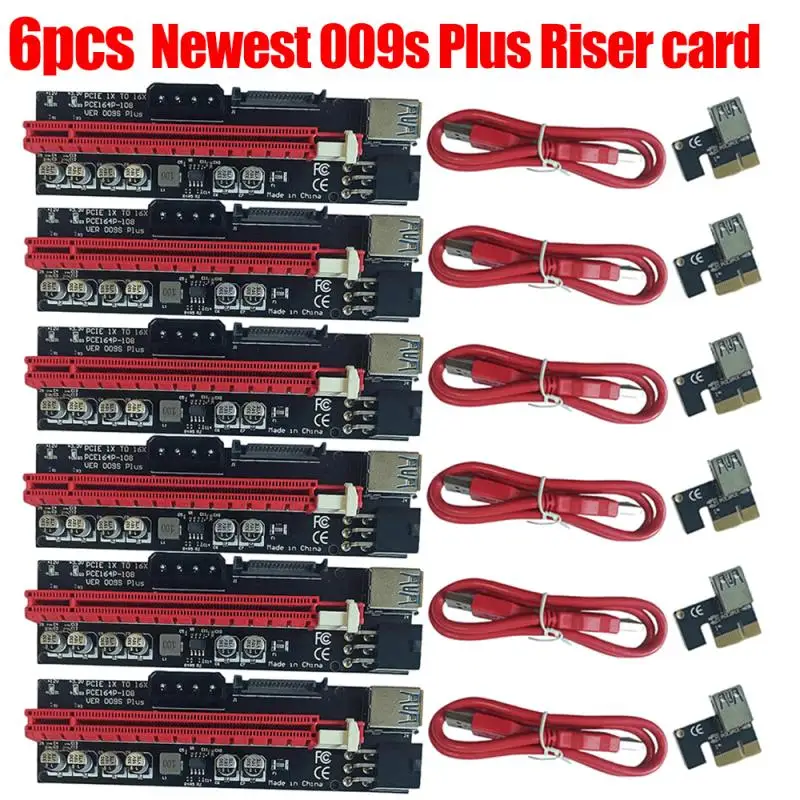 

VER009S Plus PCI-E Riser Card VER 009S PCI Express 1X 4X 6X 8X 16X USB 3.0 Cable SATA To 6Pin Connector For Graphics Video Card