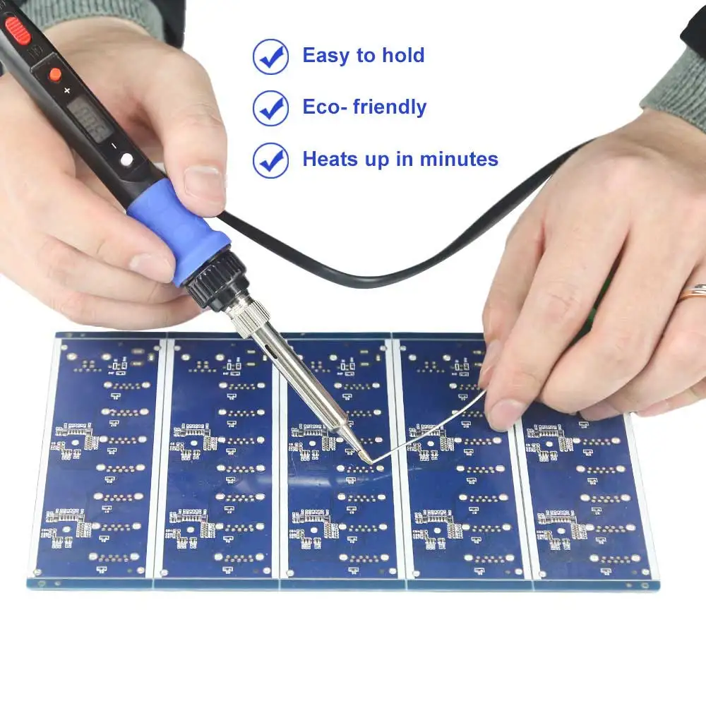

Outmotd 80W Electric Soldering Iron Kit LCD Digital Display Adjustable Temperature Soldering Iron 220V/110V Welding Solder Tools