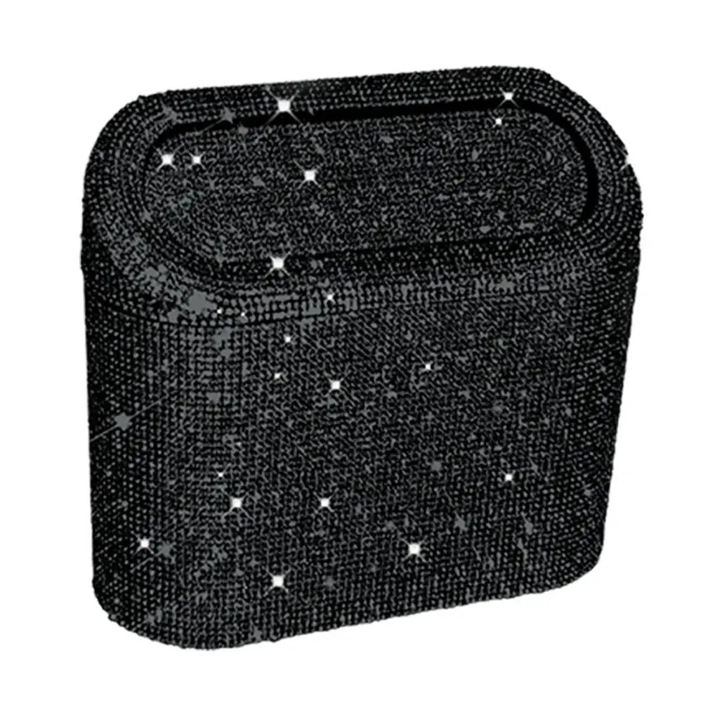 

Bling Car Trash Can Backseat Organizer Rhinestone Car Interior Storage Bag Hang At Consoles Or Backseats For Universal Vehicle T