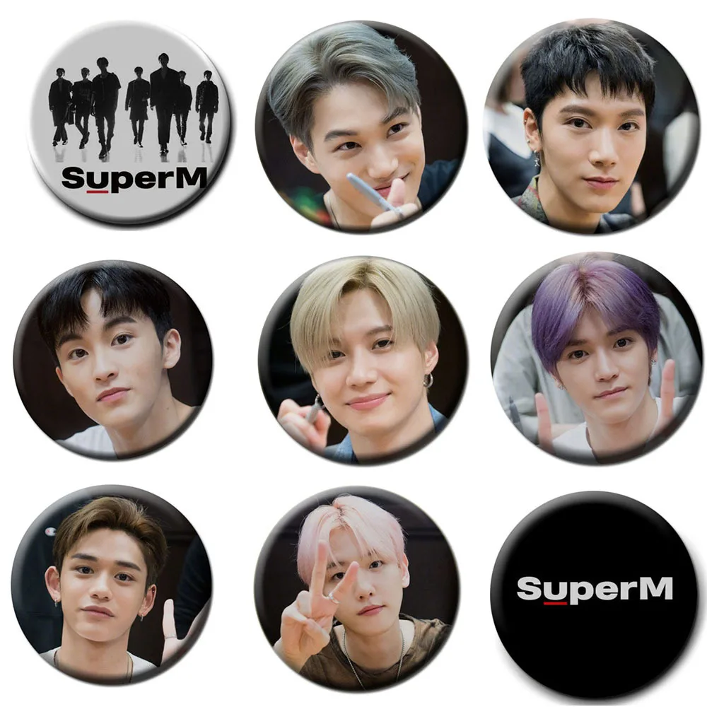 KPOP SUPERM жестяной значок Huang Xuxi NCT EXO Bian Boxian Li Taemin SHINee Yongqin|Упаковка и стойки для