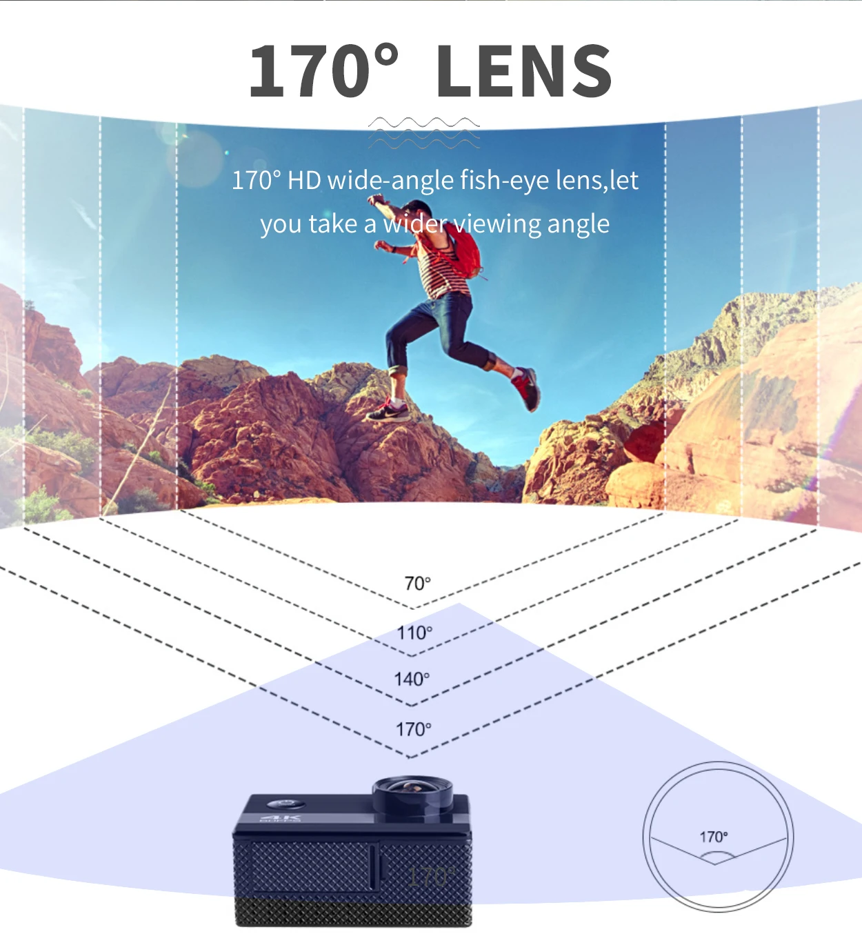 Экшн-камера Go pro Ultra 4 K/60FPS камера WiFi Спортивная экшн-видеокамера s 170D Подводная Водонепроницаемая камера 2,4 пульт дистанционного управления