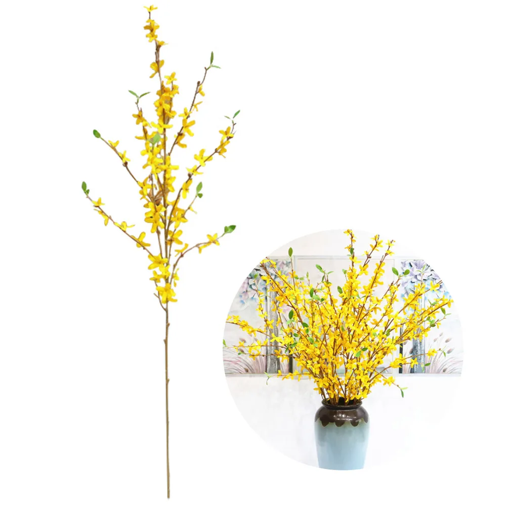 

Simulation Flowers For Festival Party Takaeda Home Ornaments Nordic Festive Furnishing Yellow Room Decoration Winter Jasmine