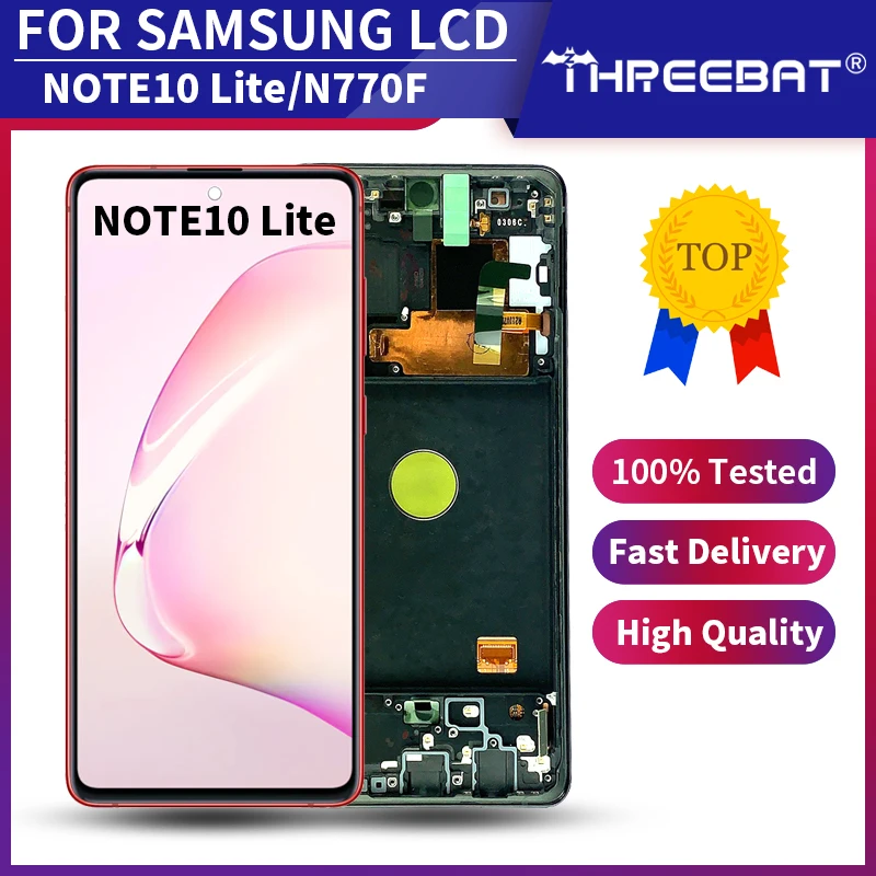 Новый Super AMOLED для Samsung Galaxy Note 10 lite Lcd N770F с рамкой дисплей сенсорный экран