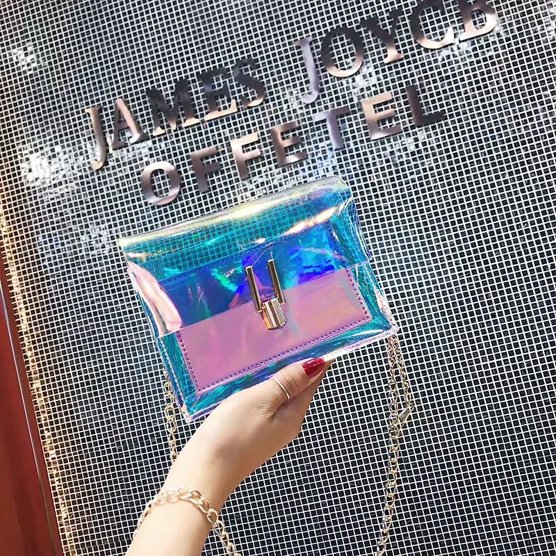 Женские сумки через плечо прозрачные с лазером модная женская наплечная сумка