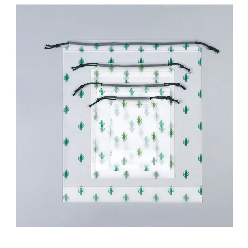 

Cactus frosted drawstring bag drawstring bag cartoon drawstring travel shoe bag wash face towel storage plastic bag drawstring