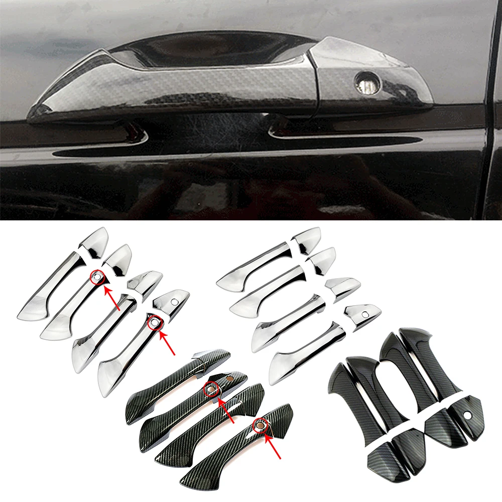 

Для Honda Accord 8 Gen 2008-2013 углеродное волокно, цвет, модификация, хромированная крышка дверной ручки, украшение, отделка, защитная наклейка