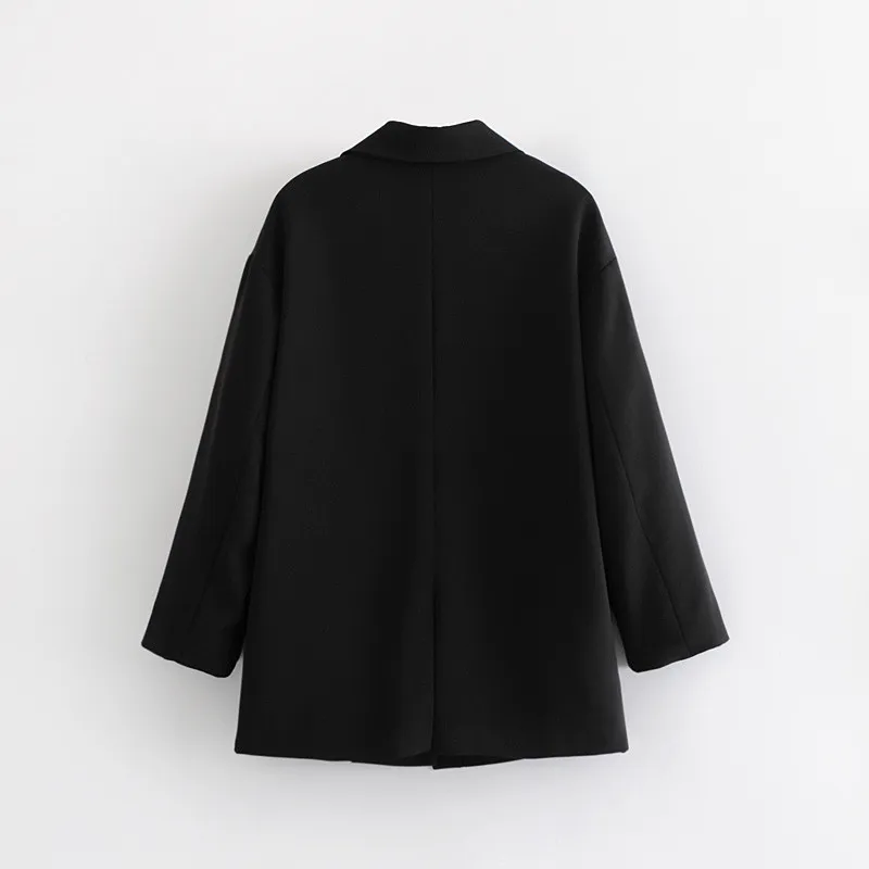 NSZ женский черный элегантный Блейзер длинный рукав однобортная с английским