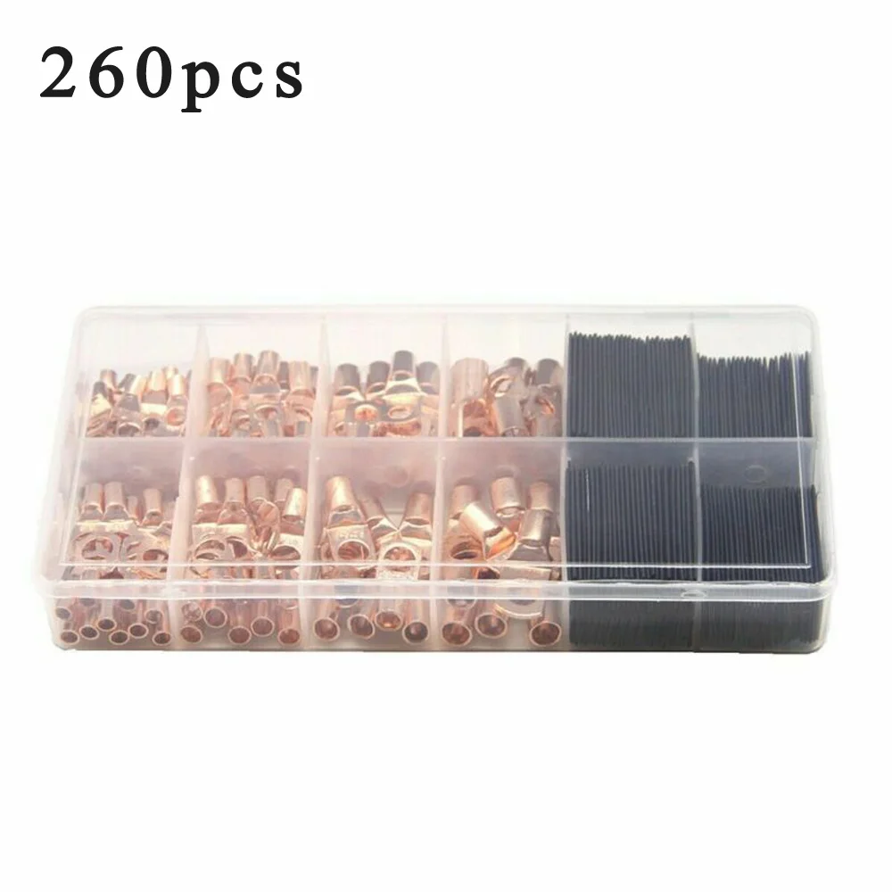 260X Copper Wire Ring Terminal Lug SC Heat Shrink Tubing Connectors Set Kits | Инструменты