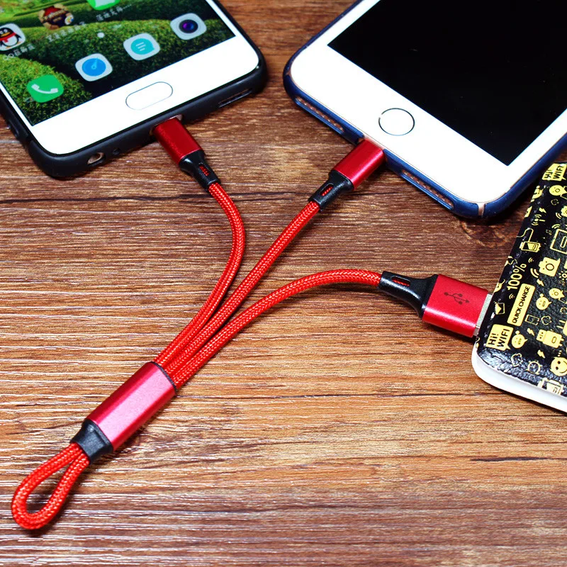Мини 2 в 1 USB кабель для iPhone Xs Max Xr X 8 7 6 6 S Plus быстрое зарядное устройство Micro USB для samsung S5 S6 S7 Xiaomi шнур для мобильного телефона