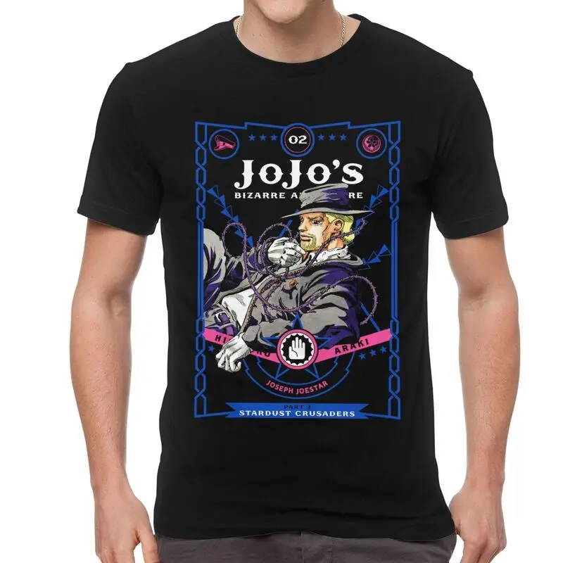 

Manga Jojo Bizarre Adventure T Shirts Men Short Sleeve 100% Cotton T-shirt Anime Jotaro Kujo Tees Top Graphic Tshirt Gift Idea