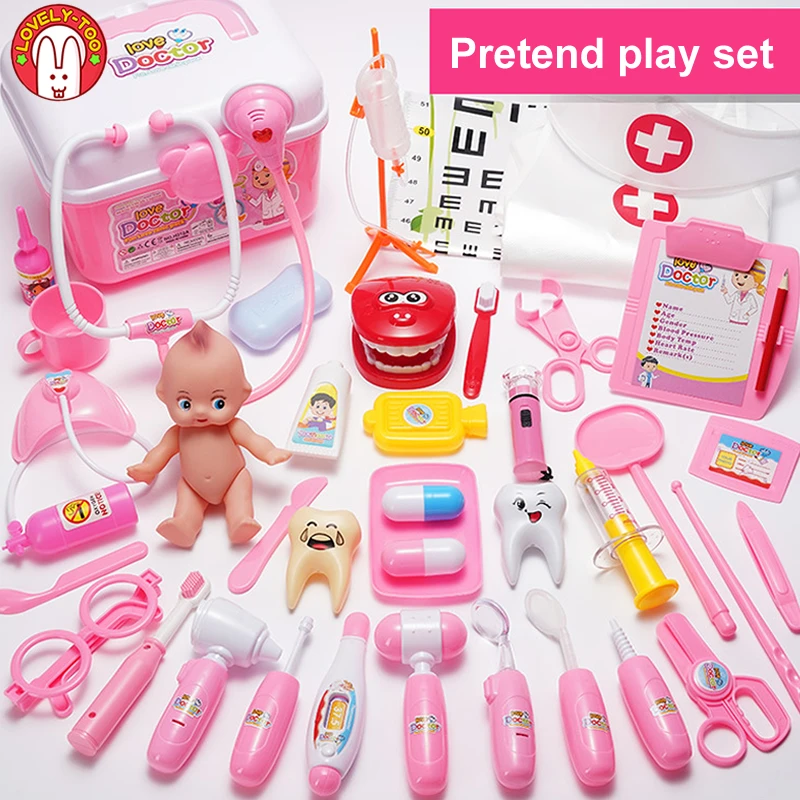 

Kids Doctor Set Dentist Toys Girls Role-playing Games Hospital Pretend Play Medical Kit Nurse Bag Toys For Children Kids Game