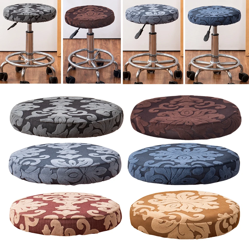 

Floral Printed Bar Stool Cover Round Chair Cover Polyester & Elastic Seat Cover Home Chair Slipcover Round Chair Stool Covers