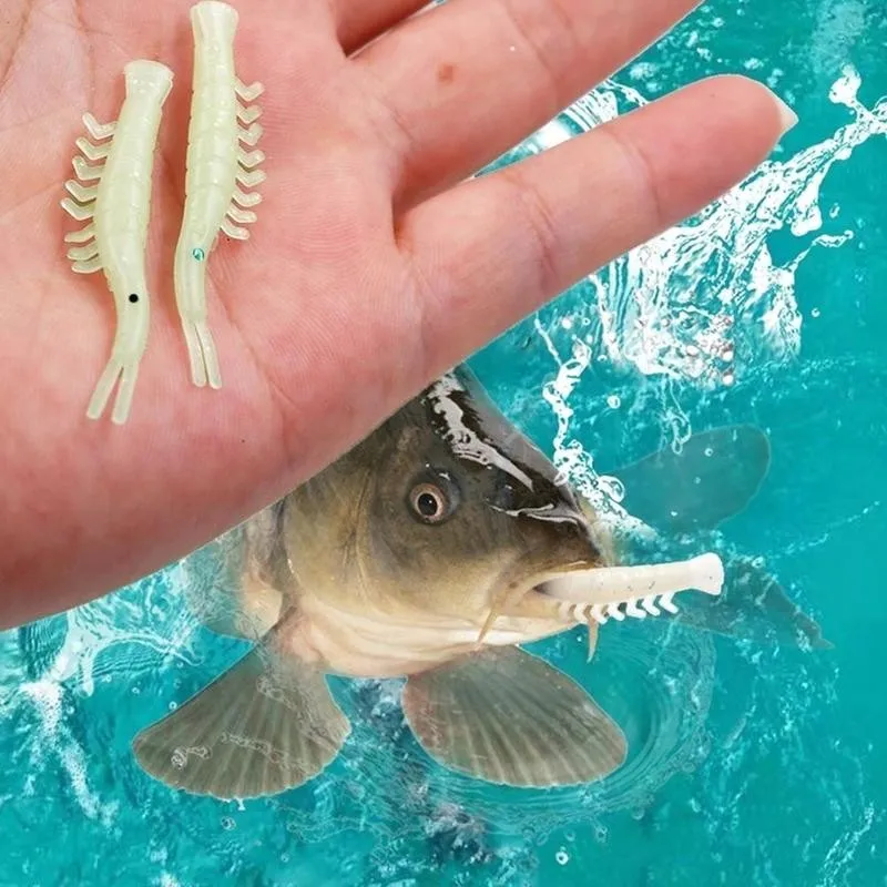 

100 Pcs Lures For Fishing Fishing Accessories Soft Artificial Silicone Shrimp Fishing For Luminous Baits Bait Lures Luminou S1R3