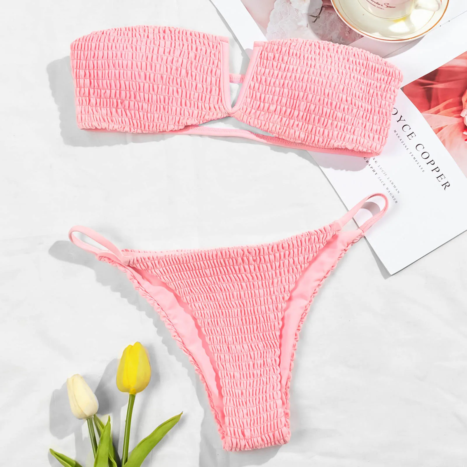 

Holiday Beach Swimsuit Sexy Bikini Suit For Women Solid Lace Bikini Set Push Up Swimsuit Beachwear Padded Swimwear Charm Leakage
