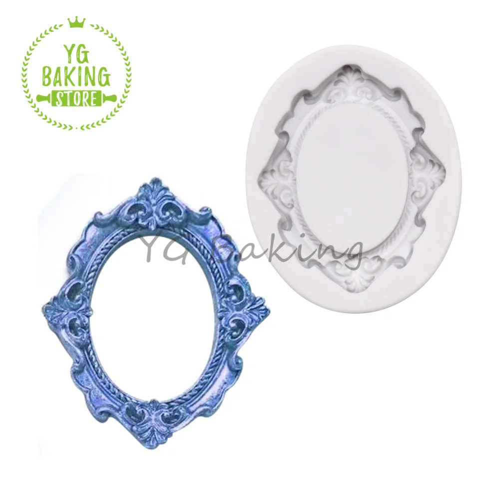 

Dorica Oval Retro Frame Silicone Mold DIY Chocolate Cake Mould Fondant Cake Decorating Tools Kitchen Baking Supplies