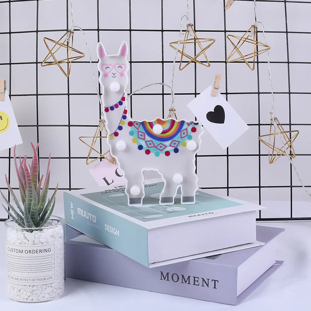 3d Светодиодная настольная лампа альпака ночник абс + полимер