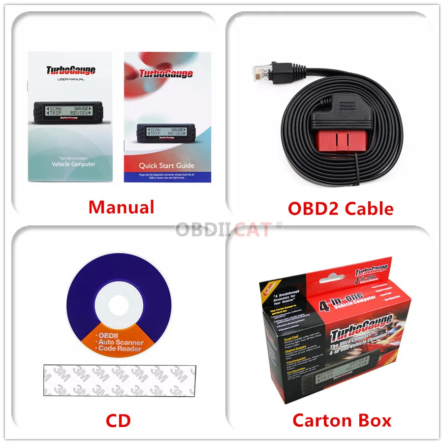 Turbogauge IV сверхкомпактный 4 в 1 автомобильный компьютер OBDII/EOBD Автомобильный