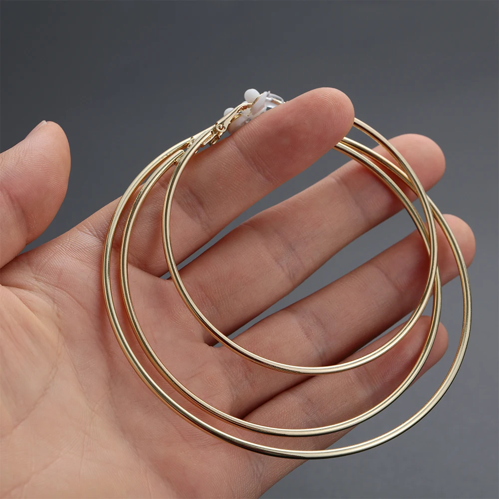 Большие маленькие круглые черные золотые серебряные клипсы для ушей серьги