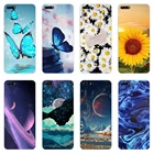 Чехол для Huawei Y6 2018 дюйма, задняя крышка с рисунком бабочки для Huawei Y6 Y 6 Prime Y6Prime 5,7, чехол для телефона из ТПУ с цветами
