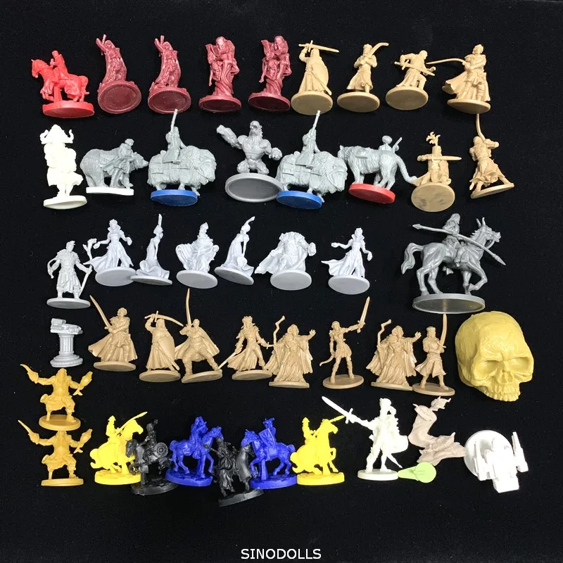 BIXE 46PCS/Set 28mm Dungeons& Dragon Miniatures D& D Cthulhu Wars Board Game Figures Role Playing Resin Model Toy No repeat