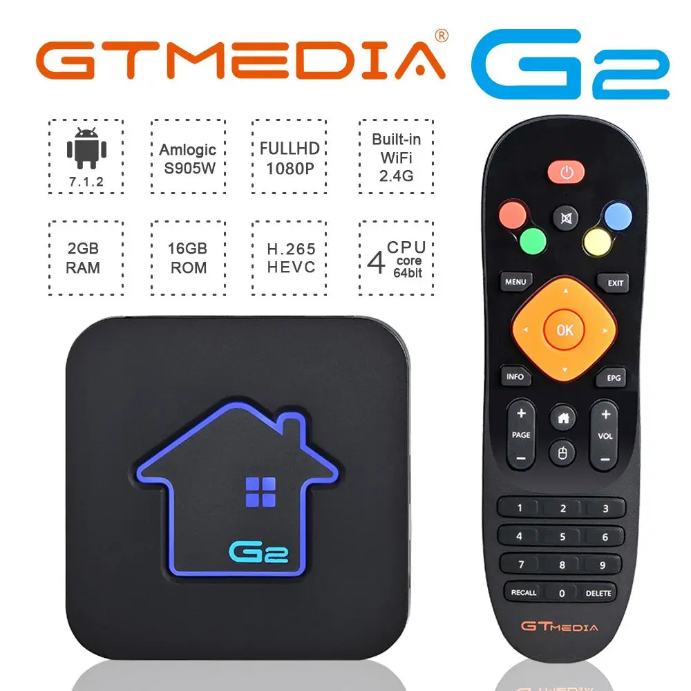 GTMEDIA G2 tv Box+ сервер для ip-телевидения 4K HDR Android 7,1 Ultra HD 2G 16G wifi Google Cast Netflix IP tv Set top Box медиаплеер